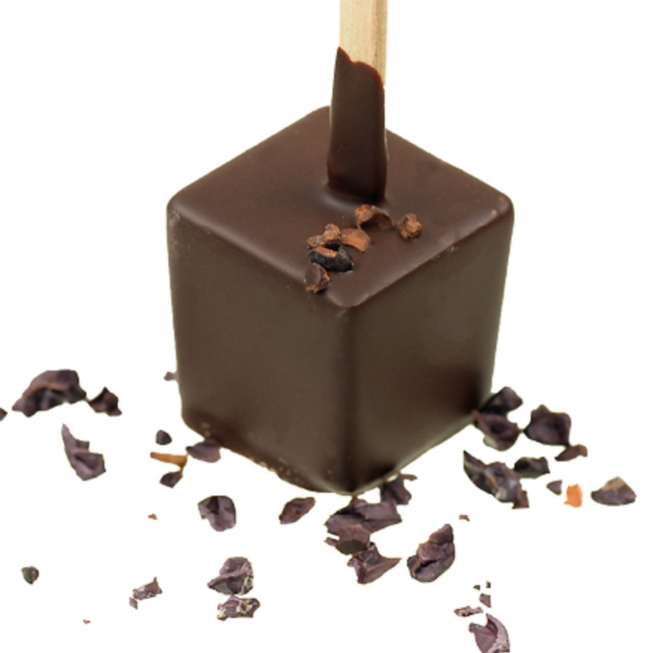 Cacao su un bastoncino fondente
